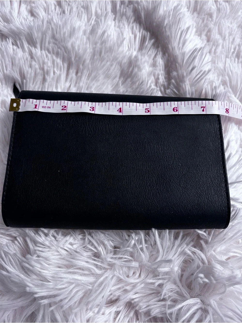 Vera Wang Black Women's Leather Wallet Clutch - Compact Everyday Organizer